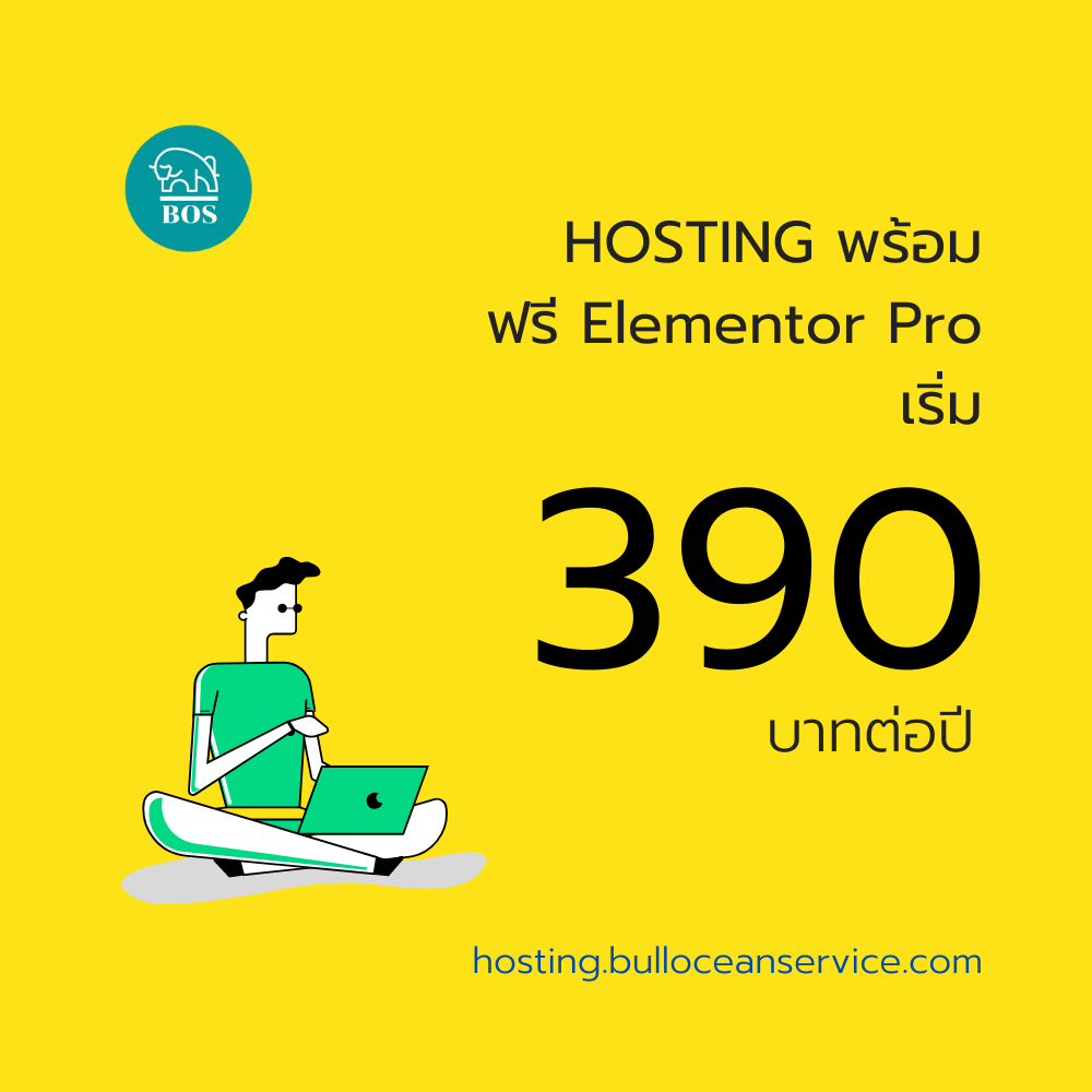 โฆษณา hosting พร้อม ฟรี elementor ที่ hosting.bos